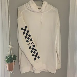 white checkered PINK hoodie